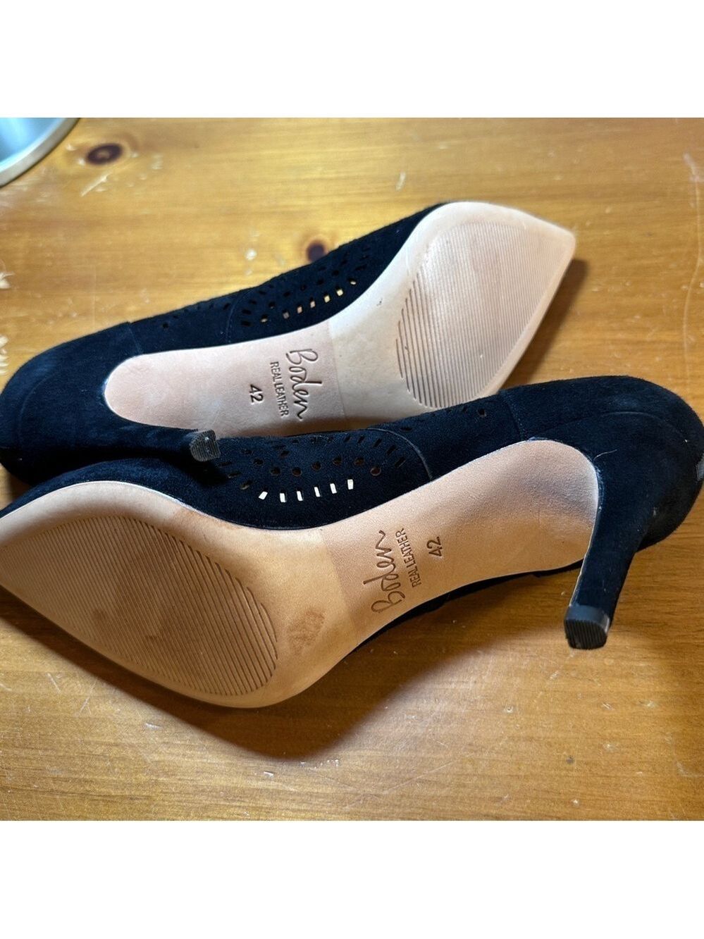 Boden Black Leather Heels - Picture 7 of 10
